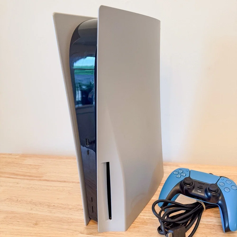 Sony PlayStation 5 PS5 Disc Edition Console 825 GB & Blue DualSense Controller